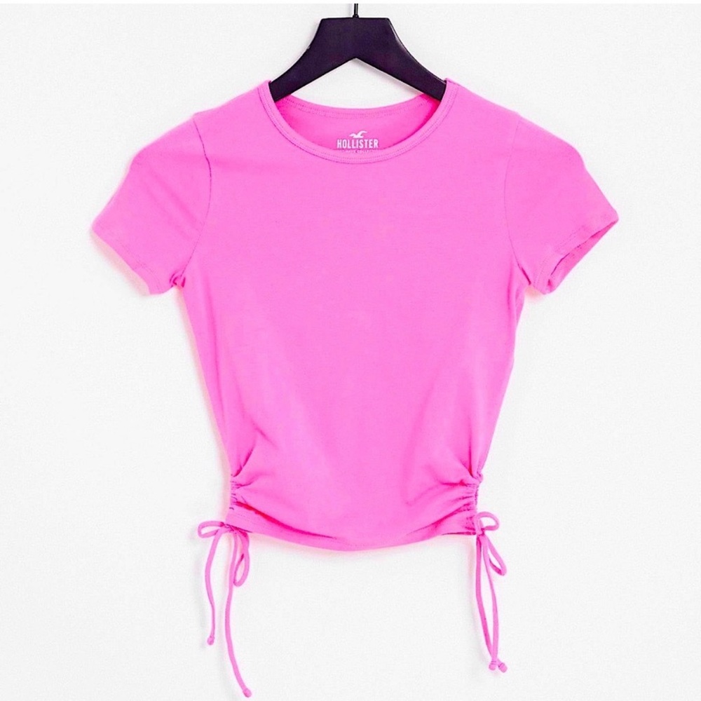 Hollister Pink‎ Ruched-Side Short Sleeve Tee Size Medium